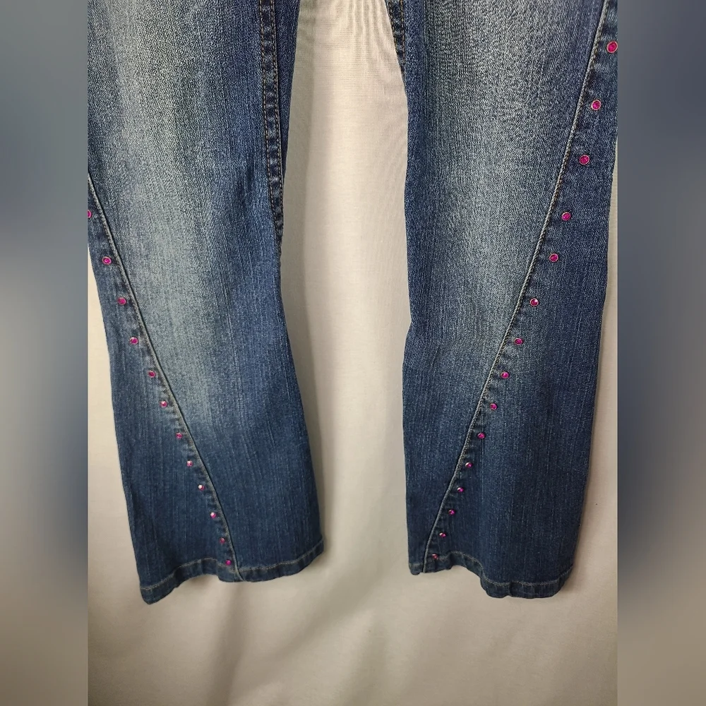 MUDD jeans Y2K boot cut jemstone Embellished denim size 3 womens - Picture 4 of 7